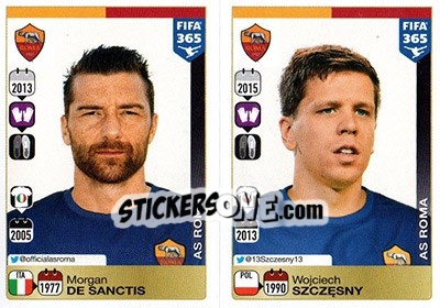 Sticker Morgan De Sanctis / Wojciech Szczęsny - FIFA 365: 2015-2016 n. R62-R63 - Panini