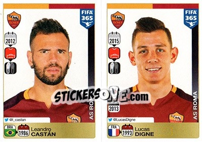 Cromo Leandro Castán / Lucas Digne - FIFA 365: 2015-2016 - Panini