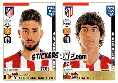 Sticker Yannick Ferreira-Carrasco / Tiago Mendes - FIFA 365: 2015-2016 n. S12-S16 - Panini