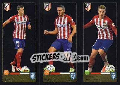 Sticker Gabi / Koke / Antoine Griezmann - FIFA 365: 2015-2016 n. S20-S21-S22 - Panini