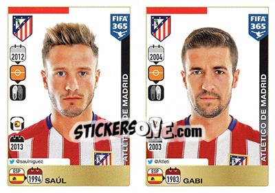 Sticker Saúl / Gabi - FIFA 365: 2015-2016 n. S23-S24 - Panini