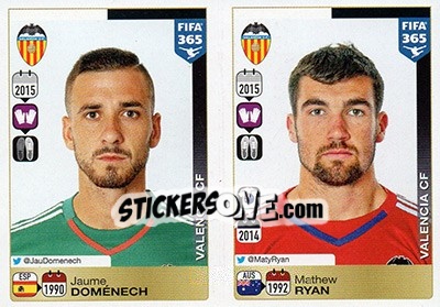 Sticker Jaume Doménech / Mathew Ryan - FIFA 365: 2015-2016 n. S32-S33 - Panini