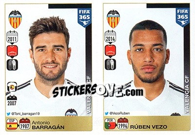 Sticker Antonio Barragán / Rubén Vezo - FIFA 365: 2015-2016 n. S38-S39 - Panini