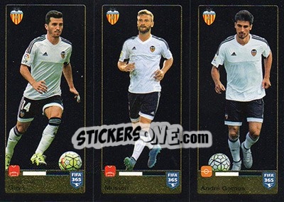Sticker José Luis Gayá / Shkodran Mustafi / André Gomes - FIFA 365: 2015-2016 n. S43-S44-S45 - Panini