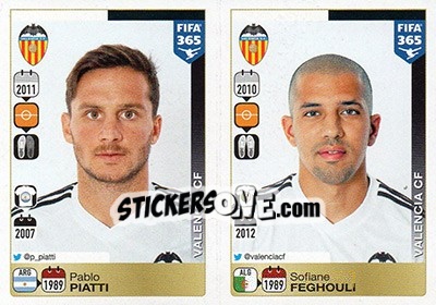 Figurina Pablo Piatti / Sofiane Feghouli - FIFA 365: 2015-2016 n. S53-S54 - Panini