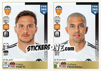 Sticker Pablo Piatti / Sofiane Feghouli - FIFA 365: 2015-2016 - Panini