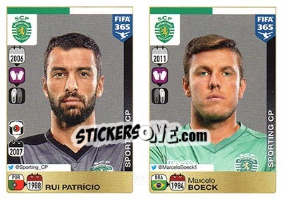Sticker Rui Patricio / Marcelo Boeck - FIFA 365: 2015-2016 n. S62-S63 - Panini