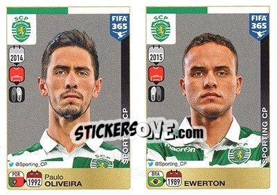 Sticker Paulo Oliveira - Ewerton - FIFA 365: 2015-2016 n. S64-S65 - Panini