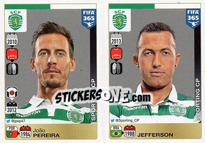 Sticker João Pereira - Jefferson - FIFA 365: 2015-2016 n. S66-S67 - Panini