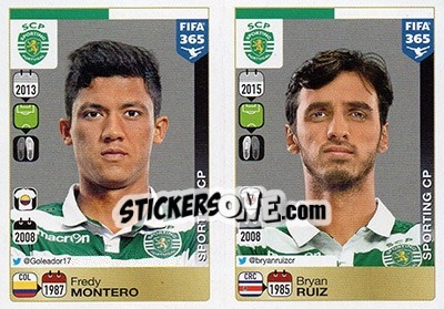 Sticker Fredy Montero / Bryan Ruiz - FIFA 365: 2015-2016 n. S87-S88 - Panini