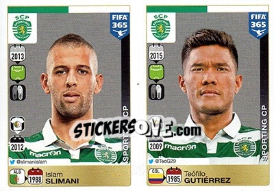 Sticker Islam Slimani / Teófilo Gutiérrez - FIFA 365: 2015-2016 - Panini