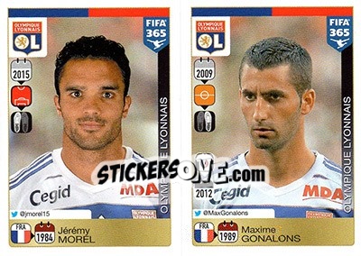 Sticker Jérémy Morel / Maxime Gonalons - FIFA 365: 2015-2016 n. T10-T11 - Panini