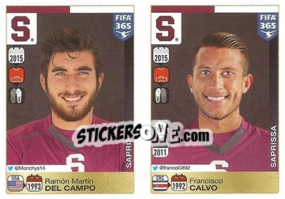 Sticker Ramón Martín del Campo / Francisco Calvo - FIFA 365: 2015-2016 n. U4-U5 - Panini
