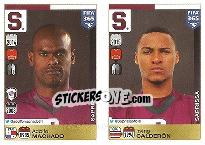 Sticker Adolfo Machado / Irving Calderón - FIFA 365: 2015-2016 n. U8-U9 - Panini