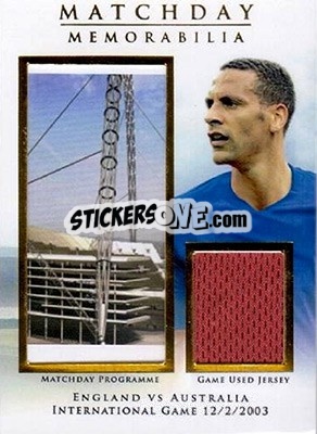 Sticker Rio Ferdinand - World Football UNIQUE 2015 n. MDY01 - Futera