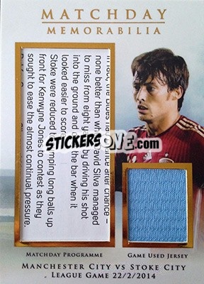 Sticker David Silva - World Football UNIQUE 2015 n. MDY04 - Futera