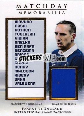 Sticker Franck Ribery - World Football UNIQUE 2015 n. MDY14 - Futera