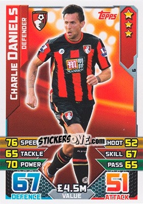 Sticker Charlie Daniels - English Premier League 2015-2016. Match Attax - Topps