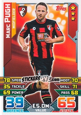 Sticker Marc Pugh - English Premier League 2015-2016. Match Attax - Topps