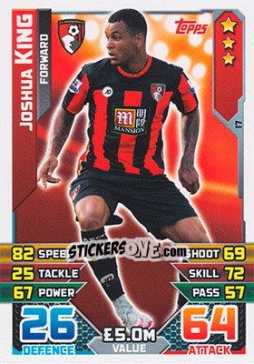 Figurina Joshua King - English Premier League 2015-2016. Match Attax - Topps