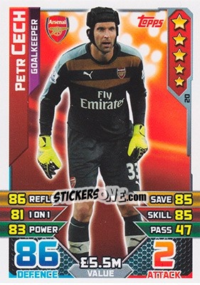 Sticker Petr Cech - English Premier League 2015-2016. Match Attax - Topps