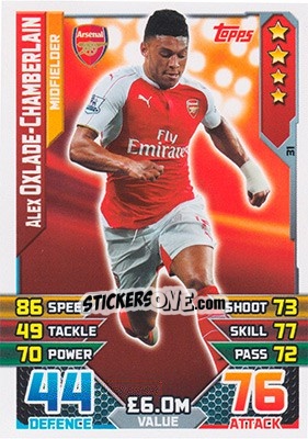 Sticker Alex Oxlade-Chamberlain - English Premier League 2015-2016. Match Attax n. 31 - Topps