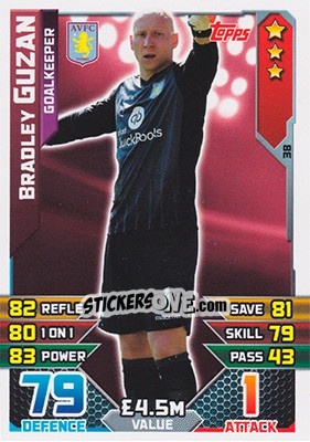 Sticker Bradley Guzan - English Premier League 2015-2016. Match Attax - Topps