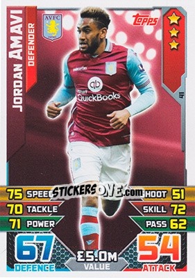 Sticker Jordan Amavi - English Premier League 2015-2016. Match Attax - Topps