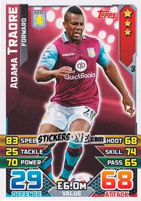 Figurina Adama Traore - English Premier League 2015-2016. Match Attax - Topps