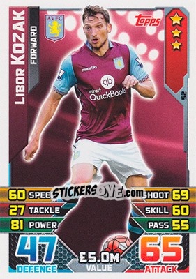 Figurina Libor Kozak - English Premier League 2015-2016. Match Attax - Topps