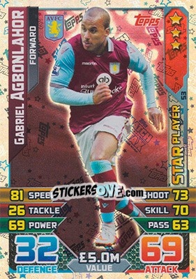 Sticker Gabriel Agbonlahor - English Premier League 2015-2016. Match Attax - Topps