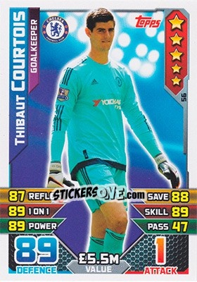Sticker Thibaut Courtois - English Premier League 2015-2016. Match Attax n. 56 - Topps