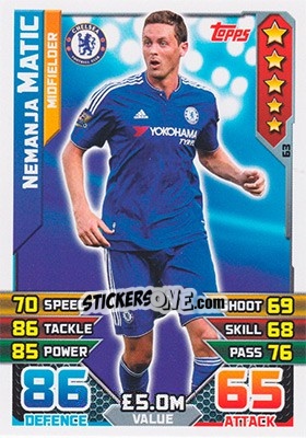 Sticker Nemanja Matic - English Premier League 2015-2016. Match Attax n. 63 - Topps