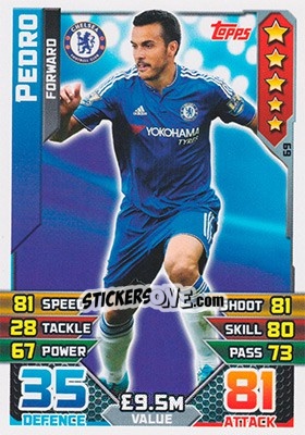 Sticker Pedro Rodríguez - English Premier League 2015-2016. Match Attax n. 69 - Topps