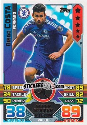 Sticker Diego Costa - English Premier League 2015-2016. Match Attax n. 71 - Topps