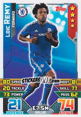 Cromo Loïc Rémy - English Premier League 2015-2016. Match Attax - Topps