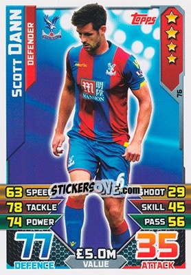 Cromo Scott Dann - English Premier League 2015-2016. Match Attax - Topps