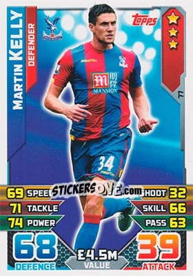 Figurina Martin Kelly - English Premier League 2015-2016. Match Attax - Topps