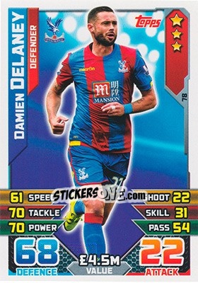 Sticker Damien Delaney - English Premier League 2015-2016. Match Attax - Topps