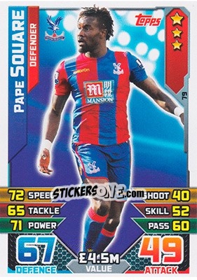 Sticker Pape Souare - English Premier League 2015-2016. Match Attax - Topps