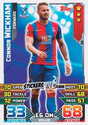 Sticker Connor Wickham - English Premier League 2015-2016. Match Attax - Topps