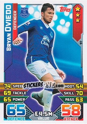 Sticker Bryan Oviedo - English Premier League 2015-2016. Match Attax n. 97 - Topps