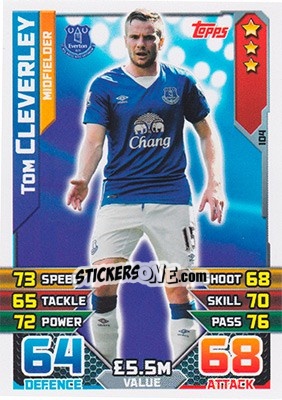 Sticker Tom Cleverley - English Premier League 2015-2016. Match Attax - Topps