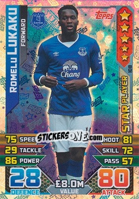 Sticker Romelu Lukaku - English Premier League 2015-2016. Match Attax n. 108 - Topps