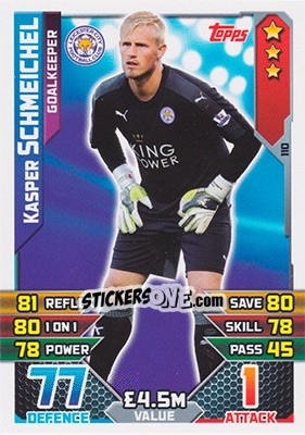 Figurina Kasper Schmeichel - English Premier League 2015-2016. Match Attax - Topps