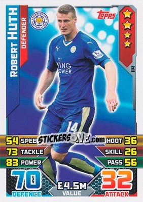 Sticker Robert Huth - English Premier League 2015-2016. Match Attax - Topps