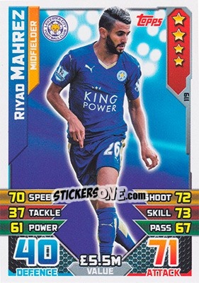 Sticker Riyad Mahrez - English Premier League 2015-2016. Match Attax - Topps
