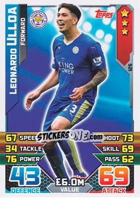 Sticker Leonardo Ulloa - English Premier League 2015-2016. Match Attax - Topps