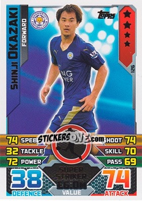 Sticker Shinji Okazaki - English Premier League 2015-2016. Match Attax n. 126 - Topps