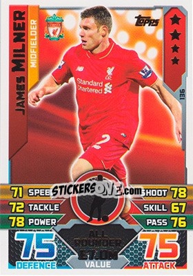 Sticker James Milner - English Premier League 2015-2016. Match Attax - Topps